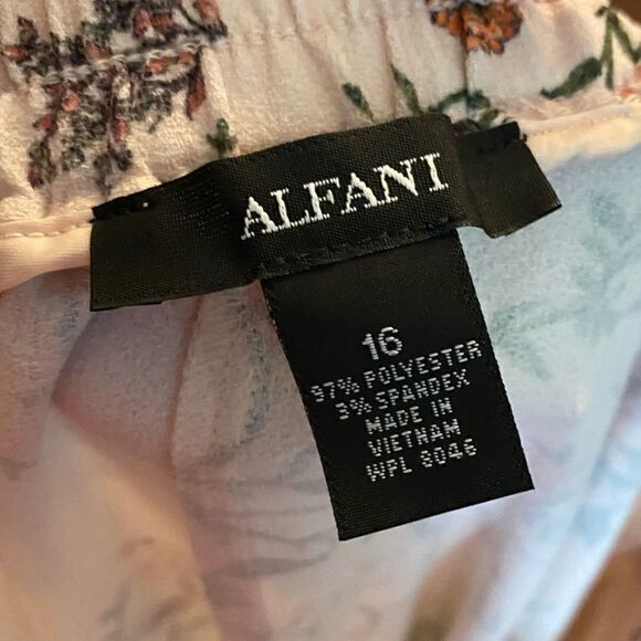 Alfani Womens Plus Crepe Floral Print Wide Leg Pants - Picture 12 of 13